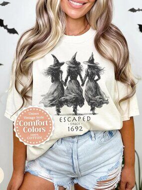 Halloween Witch Salem Shirt S, 1692 Escaped Witches T-Shirt, Mystical Witchy Tee